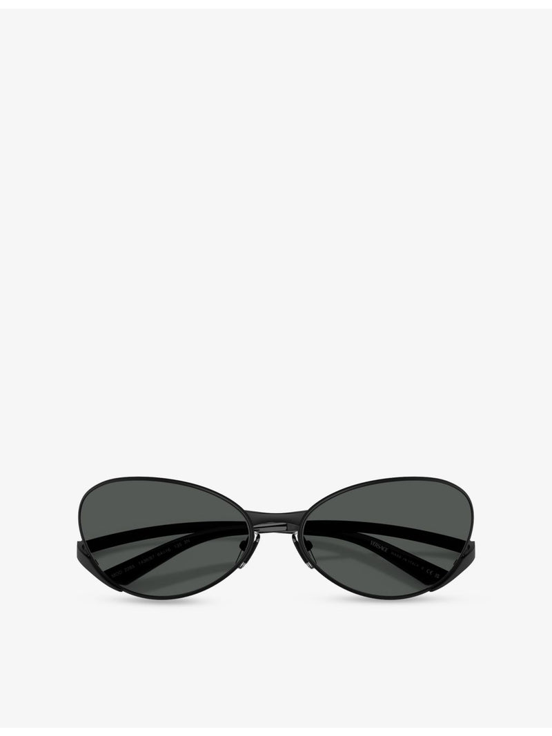 Versace VE2285 oval-frame metal sunglasses, imported from the UK