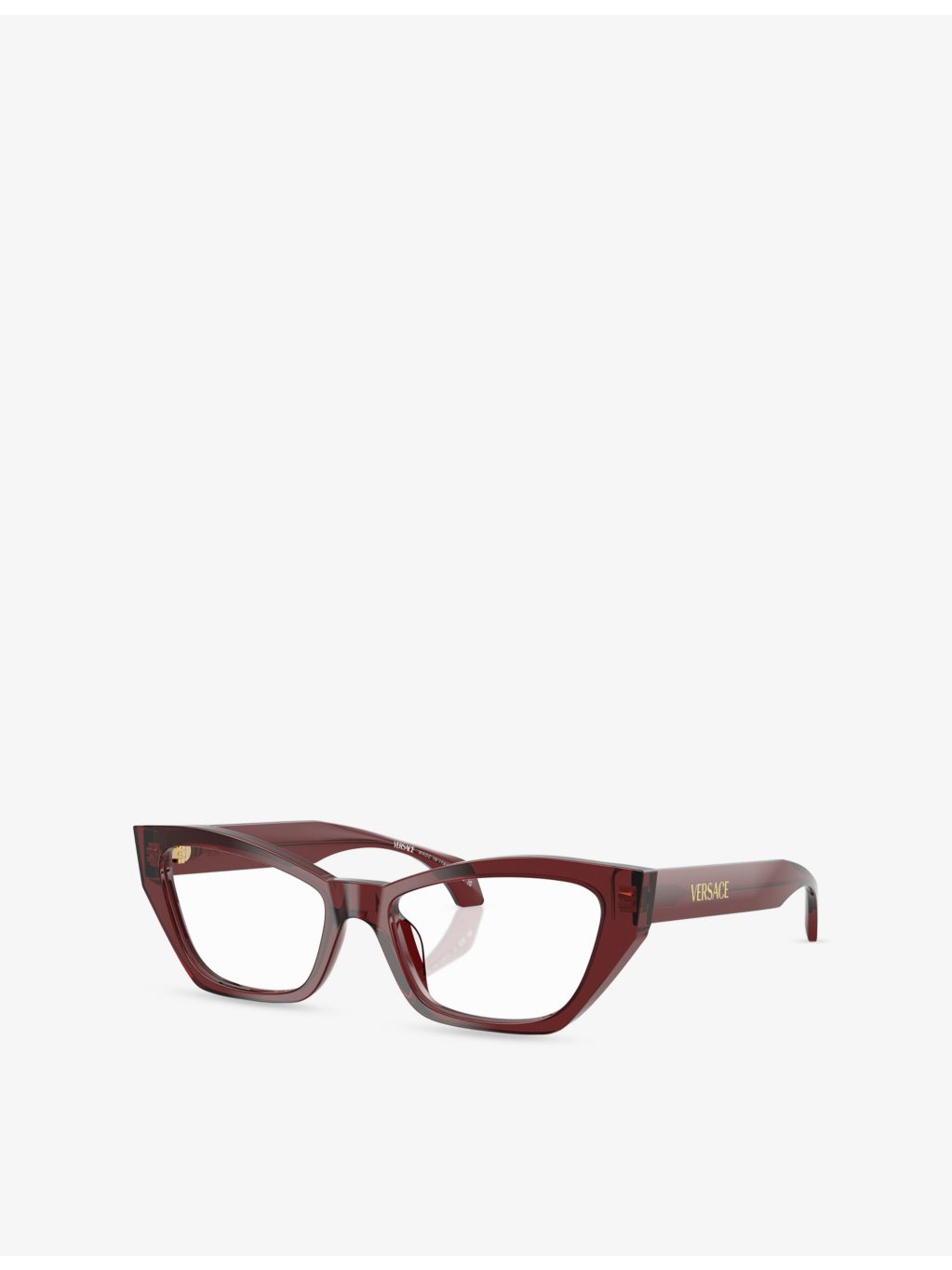 Versace cat-eye acetate optical glasses with clear lenses (British brand)