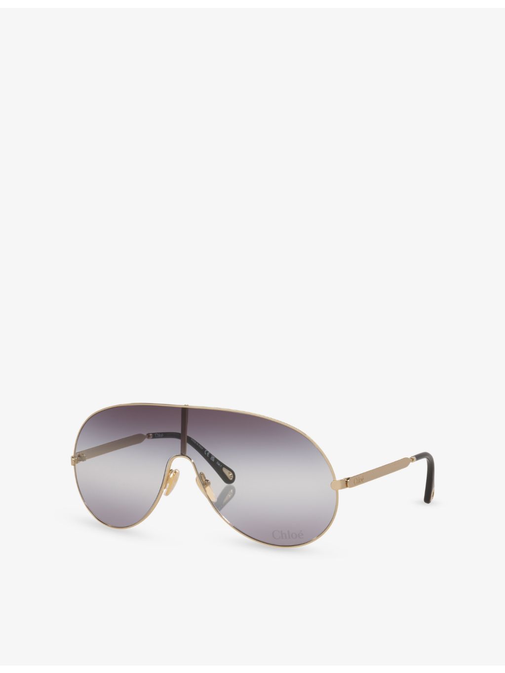 Chloé pilot-frame metal sunglasses with gold hardware (British brand)