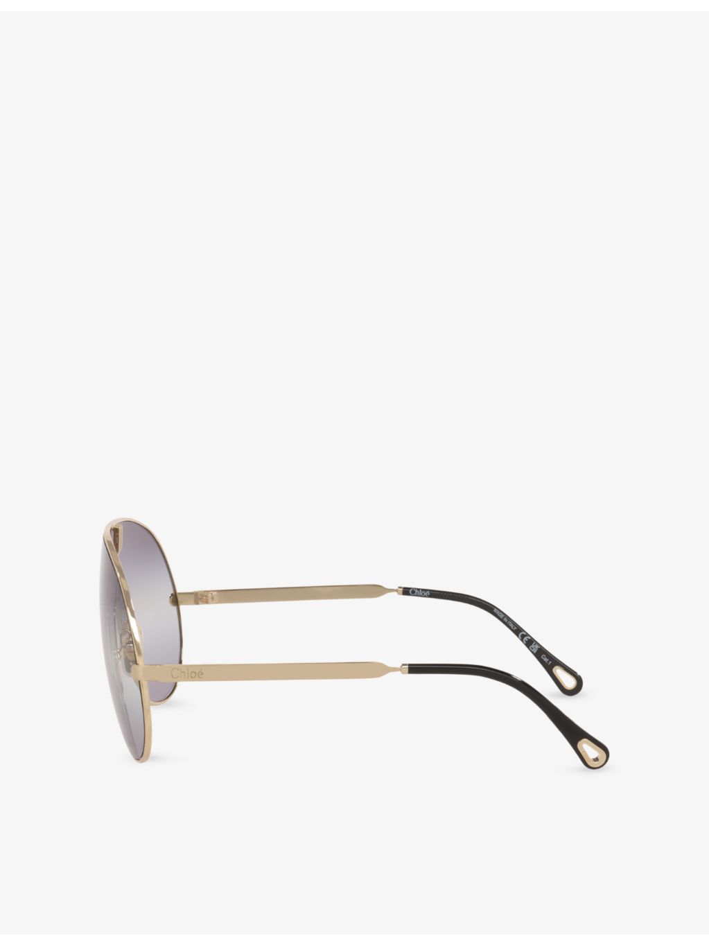 Chloé pilot-frame metal sunglasses with gold hardware (British brand)