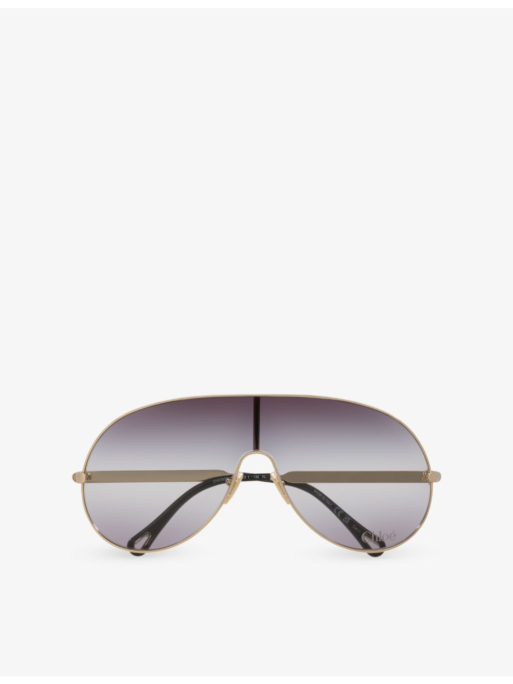 Chloé pilot-frame metal sunglasses with gold hardware (British brand)