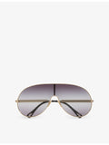 Chloé pilot-frame metal sunglasses with gold hardware (British brand)