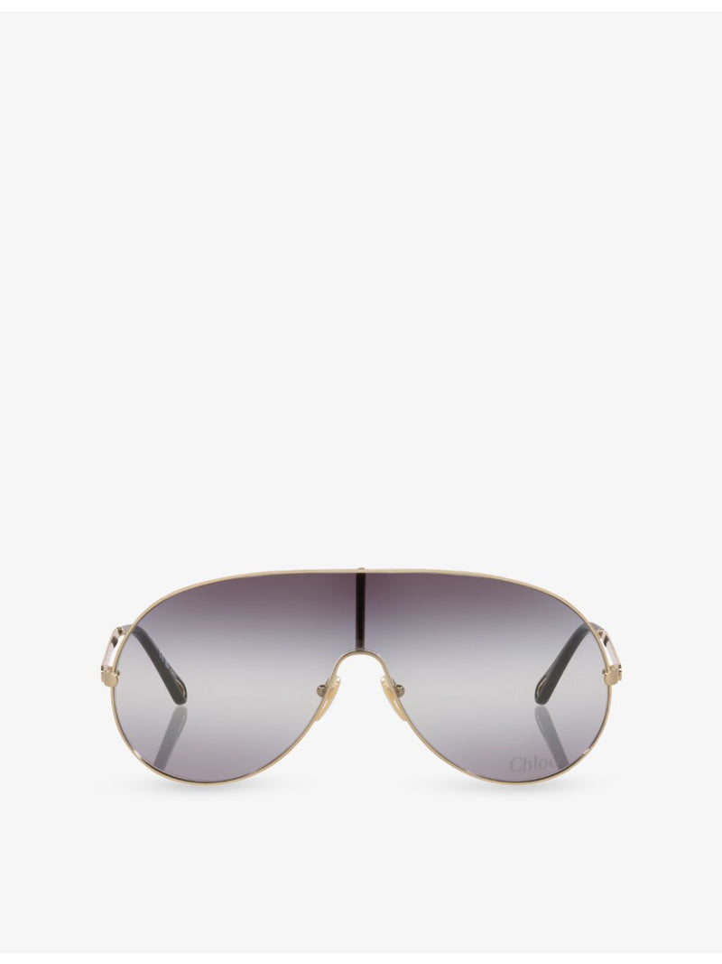 Chloé pilot-frame metal sunglasses with gold hardware (British brand)
