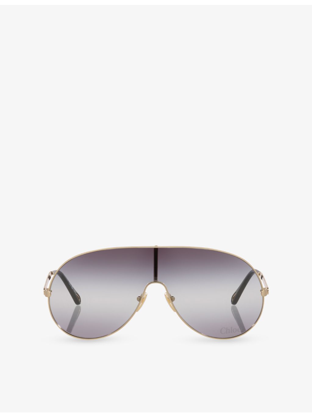 Chloé pilot-frame metal sunglasses with gold hardware (British brand)