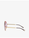 Chloé pilot-frame metal sunglasses (British brand)