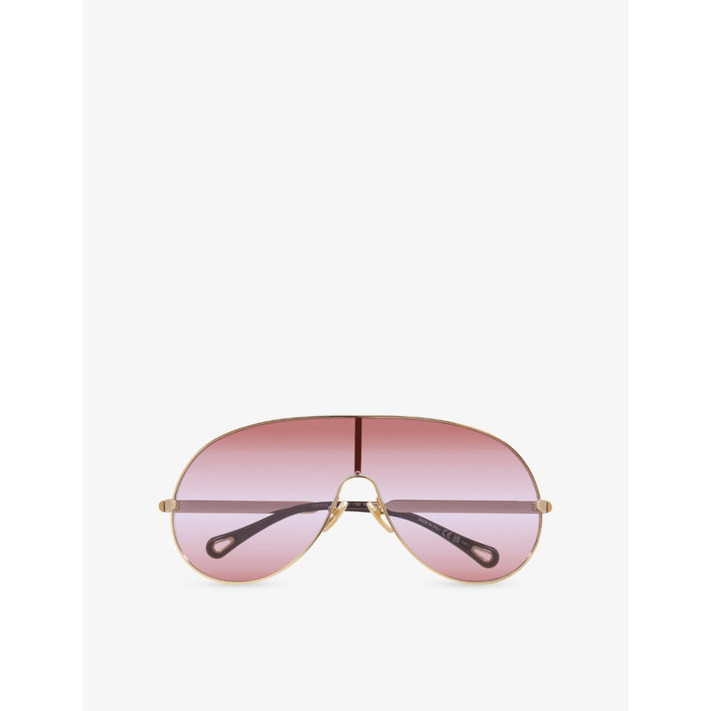 Chloé pilot-frame metal sunglasses (British brand)