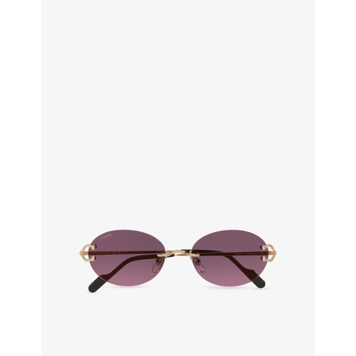 Cartier round rimless metal sunglasses CT0551S, imported from the UK