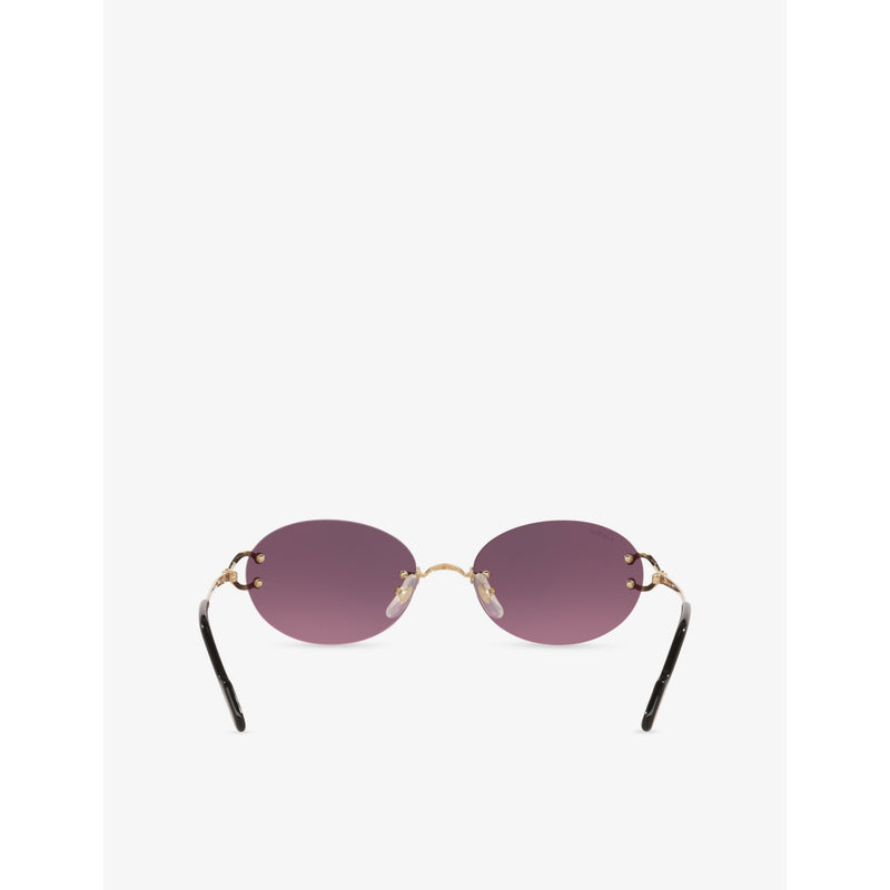 Cartier round rimless metal sunglasses CT0551S, imported from the UK