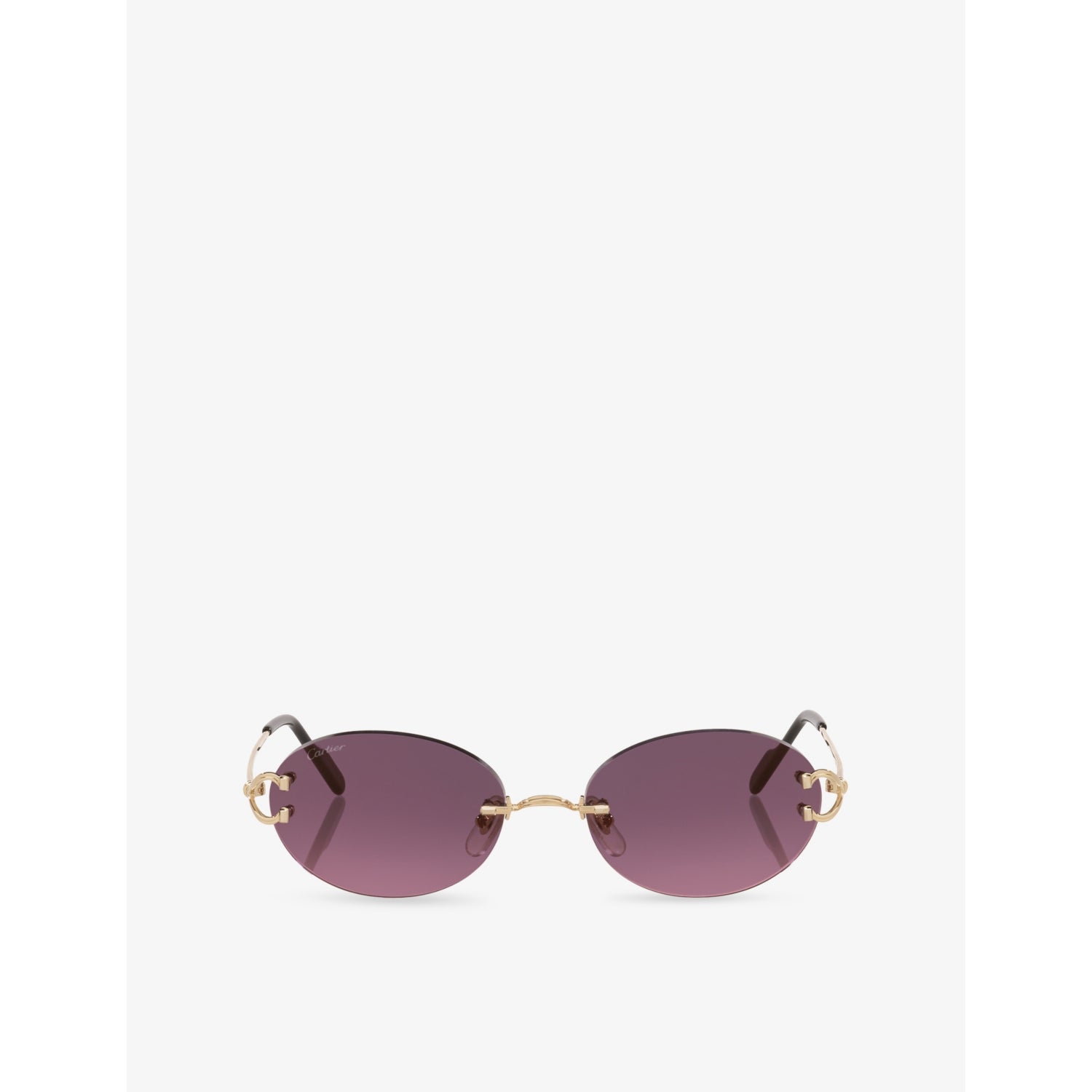 Cartier round rimless metal sunglasses CT0551S, imported from the UK
