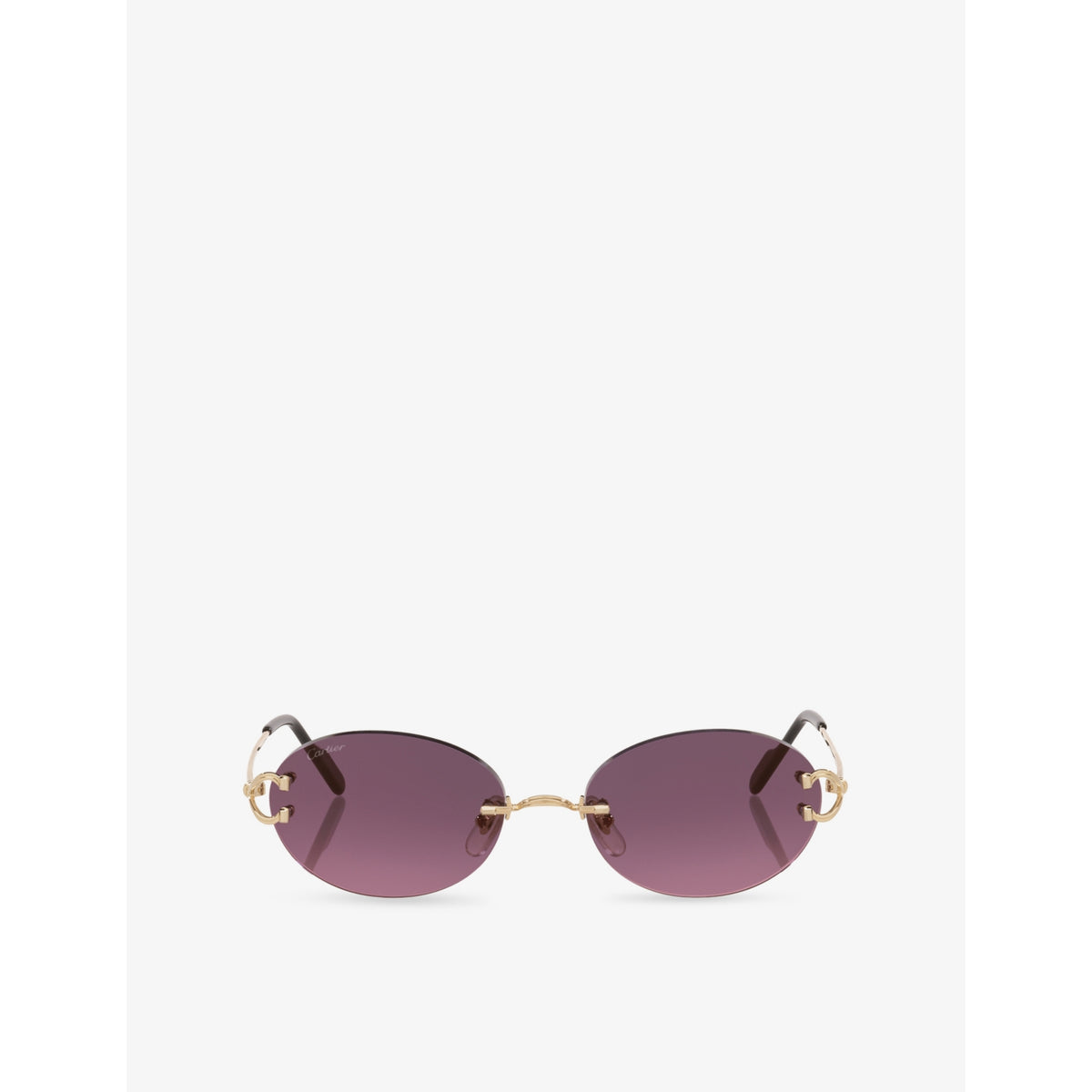 Cartier round rimless metal sunglasses CT0551S, imported from the UK