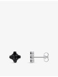 Thomas Sabo black cubic zirconia floral stud earrings, imported from the UK