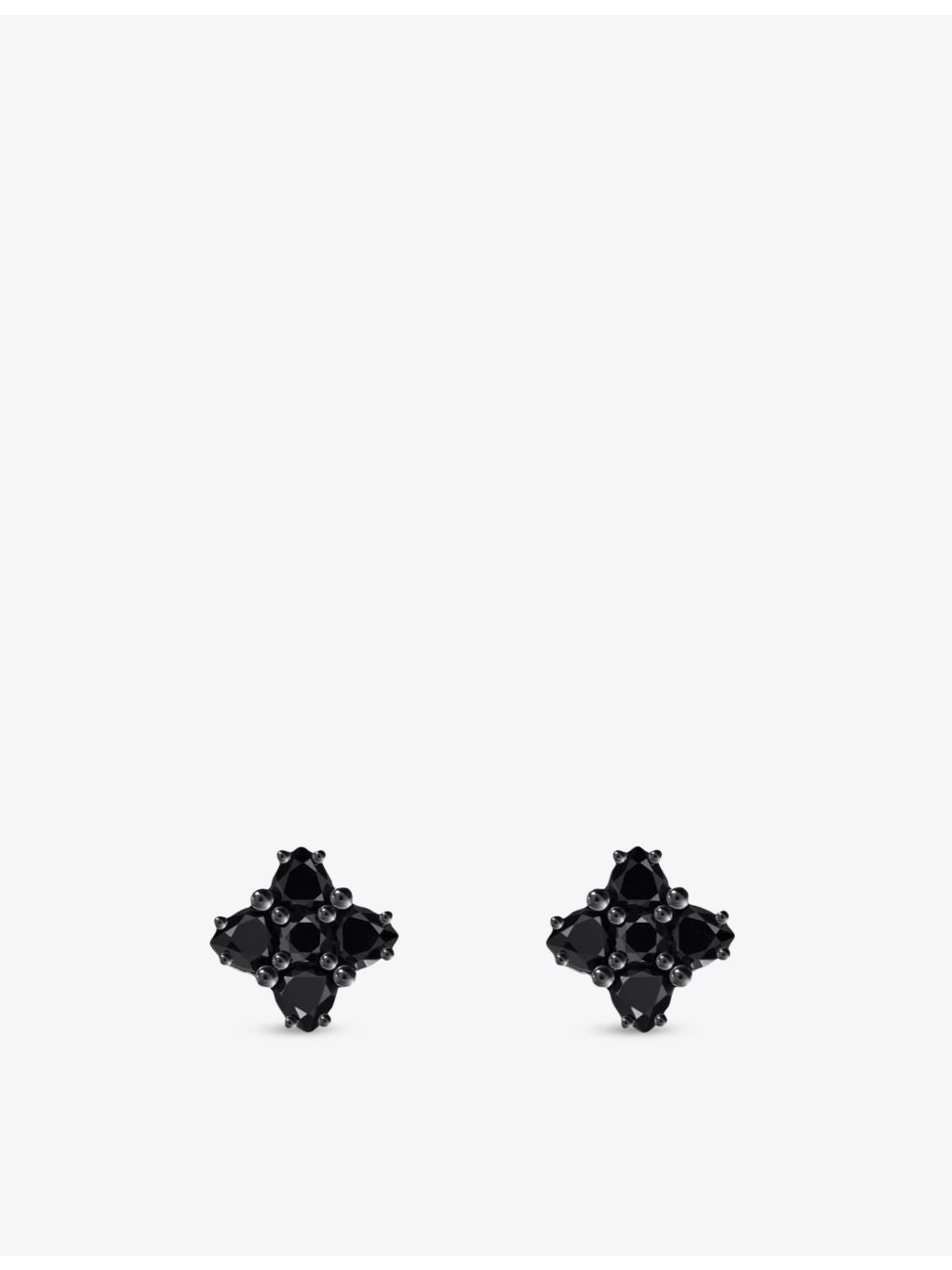 Thomas Sabo black cubic zirconia floral stud earrings, imported from the UK