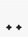 Thomas Sabo black cubic zirconia floral stud earrings, imported from the UK