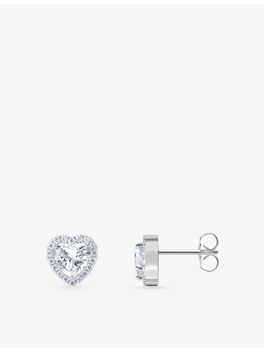 Thomas Sabo sterling silver heart stud earrings with cubic zirconia, UK version