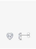 Thomas Sabo sterling silver heart stud earrings with cubic zirconia, UK version