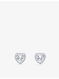 Thomas Sabo sterling silver heart stud earrings with cubic zirconia, UK version