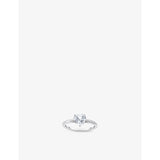 Heart-Shaped 925 Sterling Silver and Cubic Zirconia Ring - 54mm