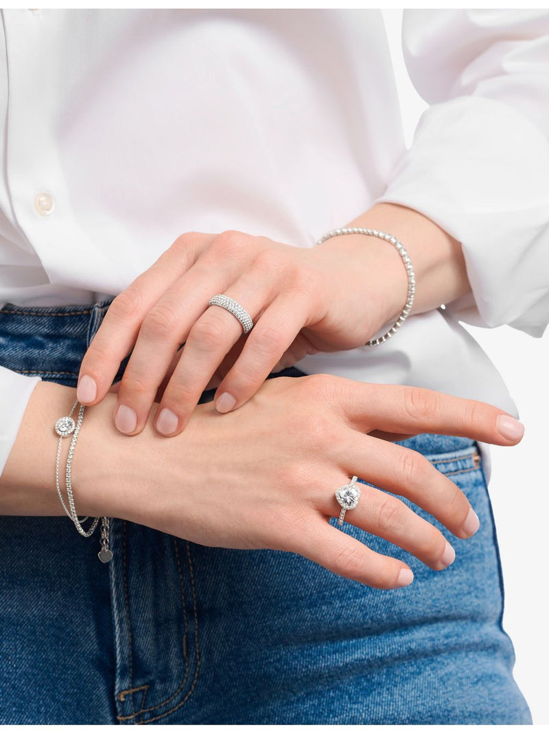 Thomas Sabo heart-shaped halo 925 sterling silver ring 2mm (British brand)