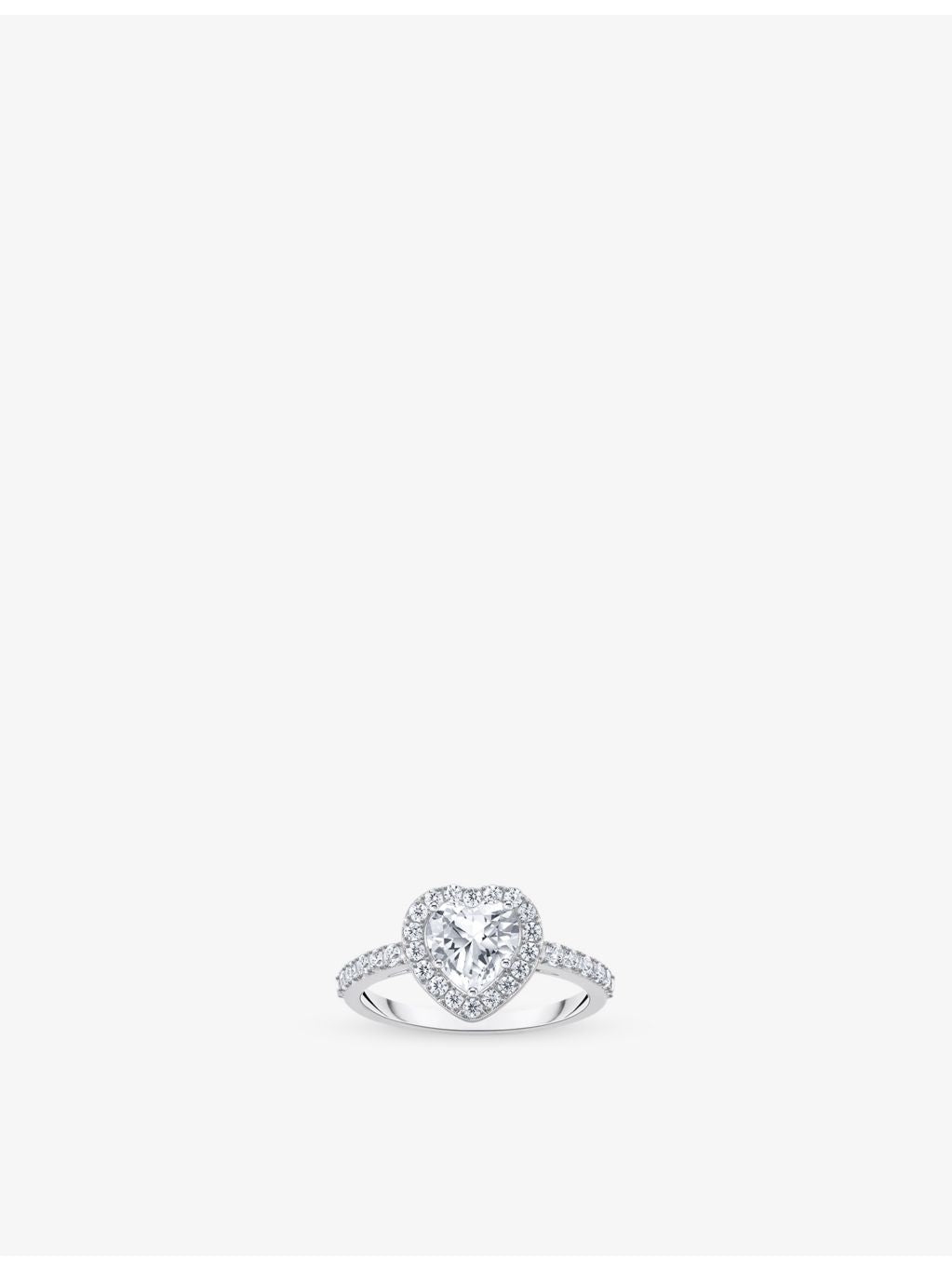 Thomas Sabo heart-shaped halo 925 sterling silver ring 2mm (British brand)