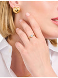 Thomas Sabo solitaire ring in gold-plated sterling silver, imported from the UK