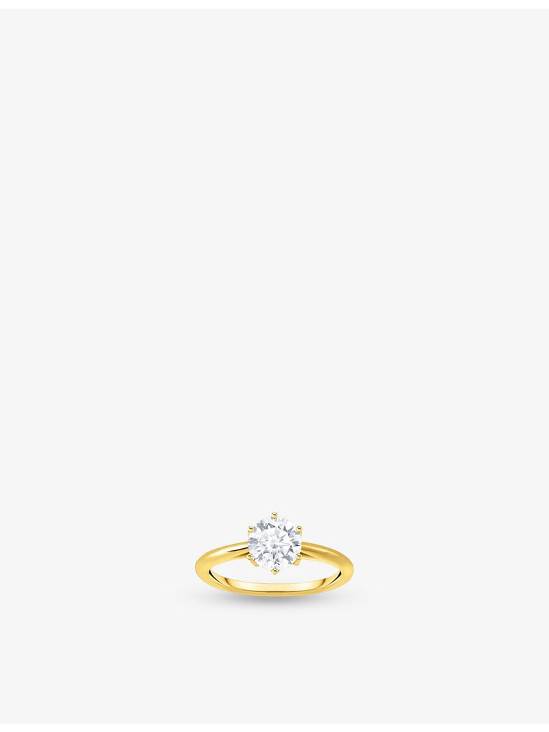 Thomas Sabo solitaire ring in gold-plated sterling silver, imported from the UK