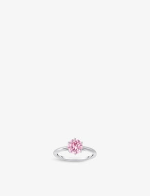 Thomas Sabo Solitaire 925 Sterling Silver Ring with Brilliant-Cut Pink Cubic Zirconia