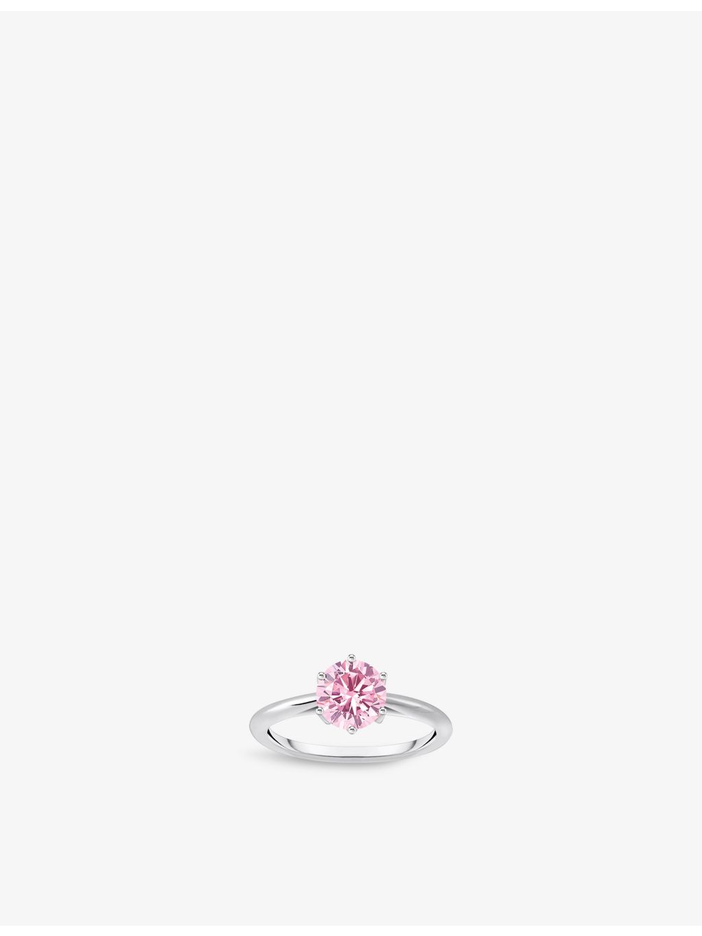 Thomas Sabo silver solitaire ring with pink cubic zirconia - British product