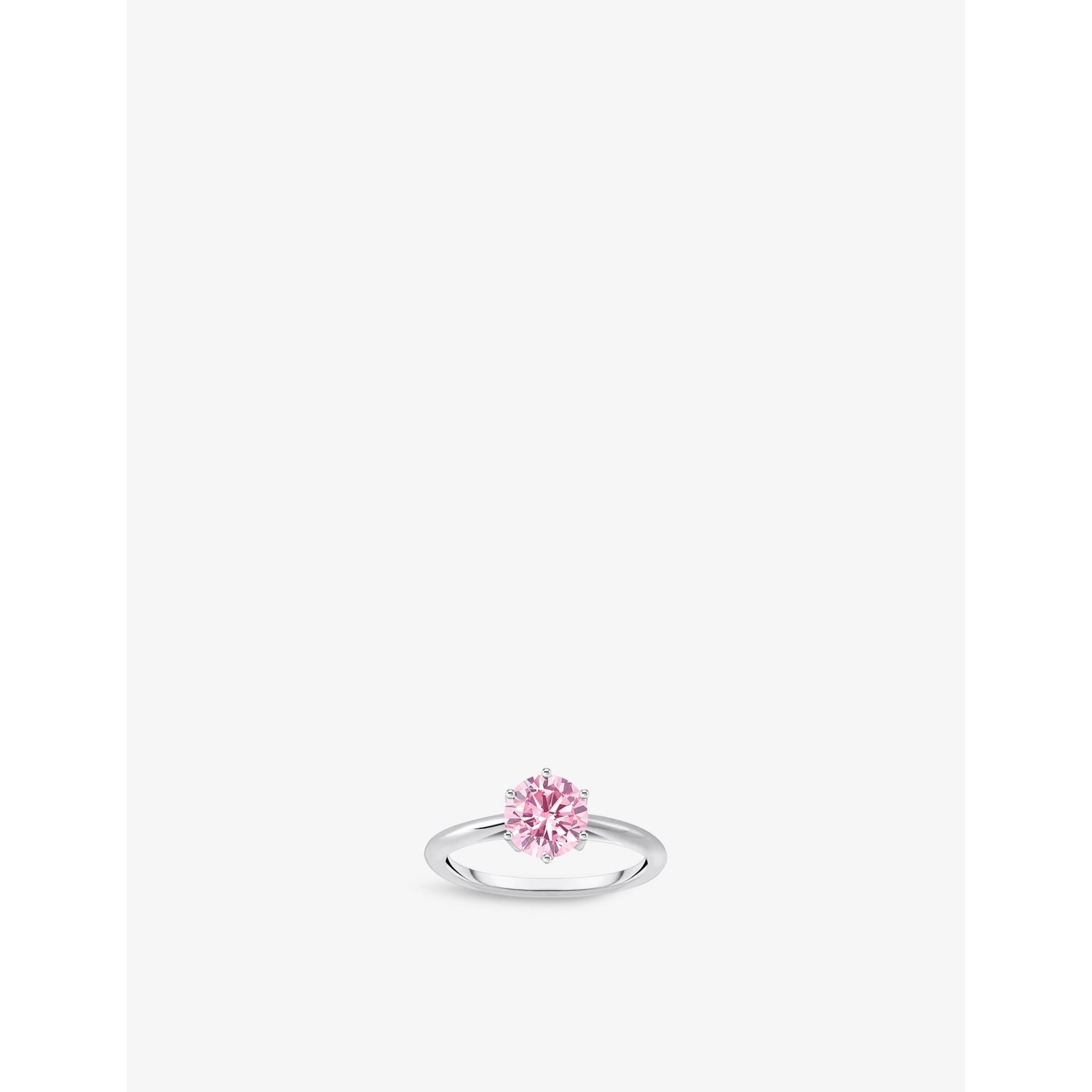 Thomas Sabo silver solitaire ring with pink cubic zirconia - British product