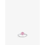 Thomas Sabo silver solitaire ring with pink cubic zirconia - British product