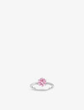 Thomas Sabo Solitaire 925 Sterling Silver Ring with Brilliant-Cut Pink Cubic Zirconia