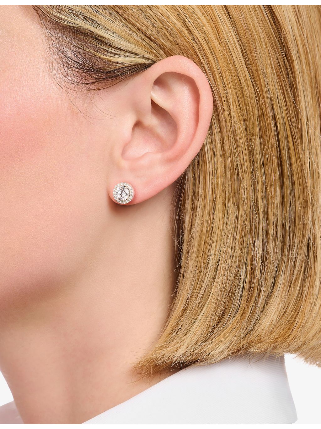 THOMAS SABO halo cubic zirconia stud earrings 9mm, UK version