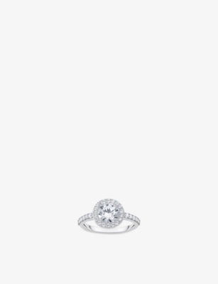 Halo Sterling-Silver And Cubic Zirconia Ring - 54mm