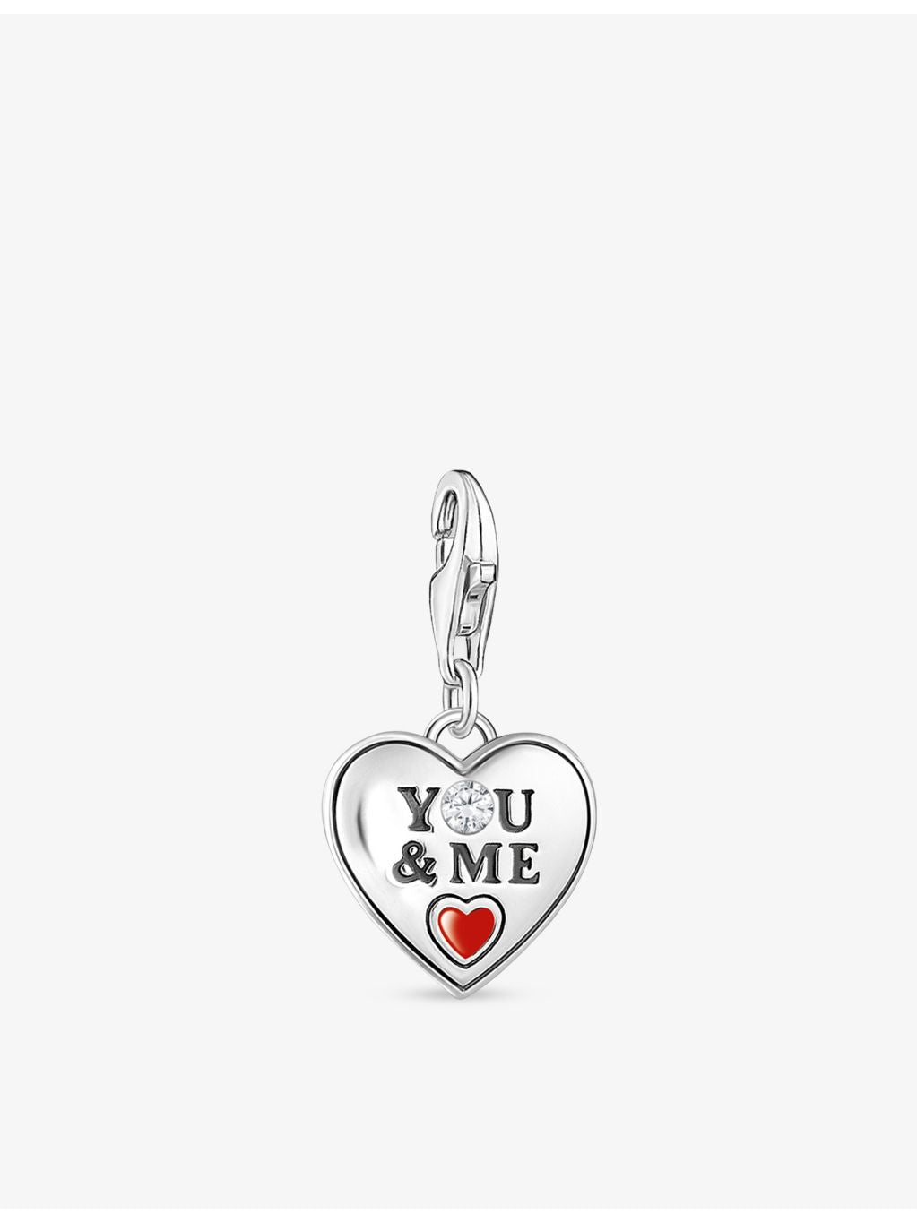 Thomas Sabo sterling silver heart charm You & Me engraved (British brand)