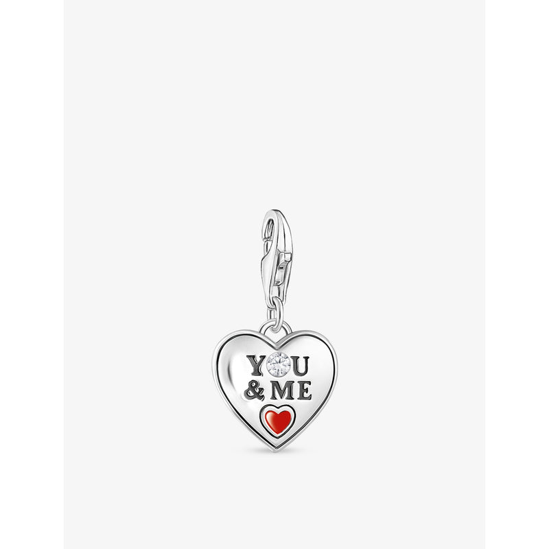 Thomas Sabo sterling silver heart charm You & Me engraved (British brand)