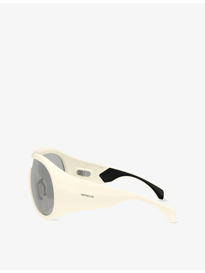 Moncler pilot-frame injected sunglasses 13.5cm mirrored lenses, UK version