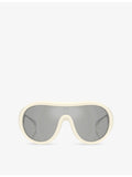 Moncler pilot-frame injected sunglasses 13.5cm mirrored lenses, UK version