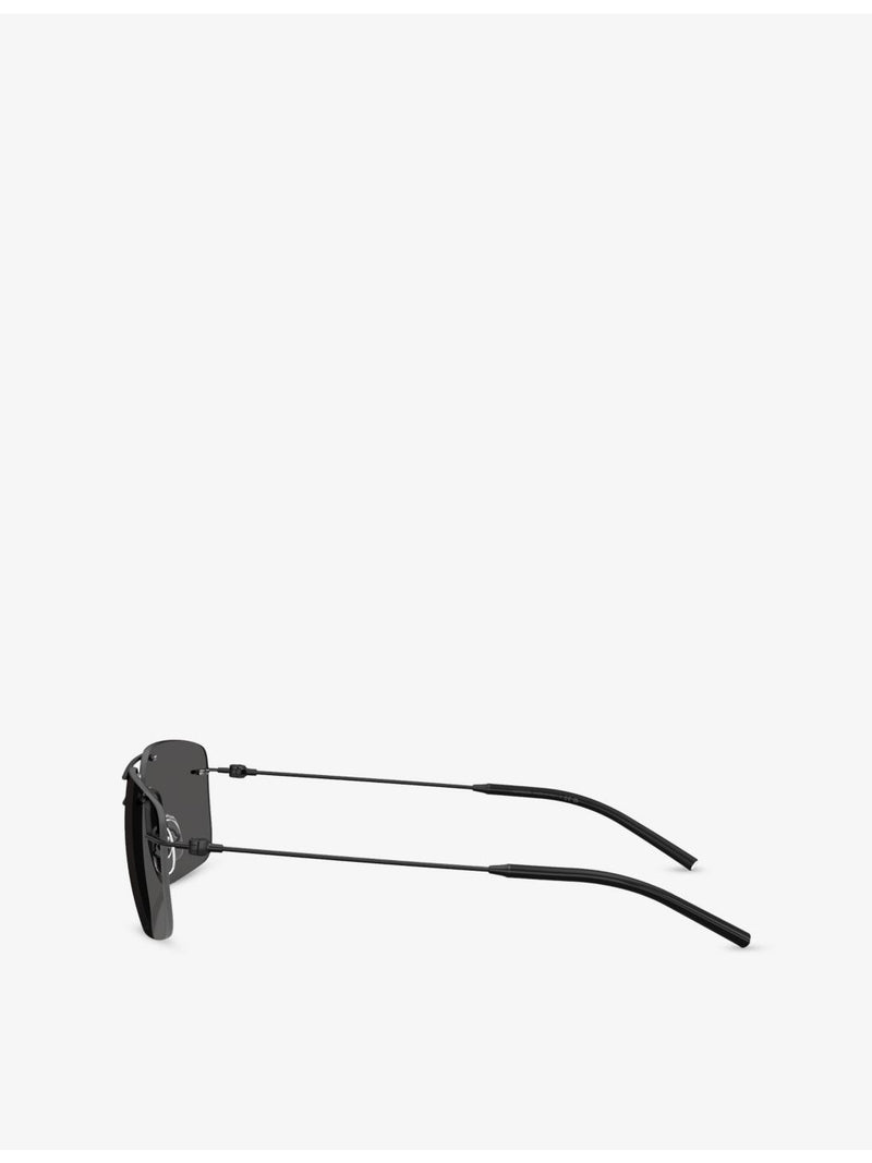 Moncler Doppler rectangle steel sunglasses 56mm lens, imported from the UK