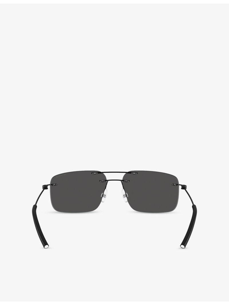 Moncler Doppler rectangle steel sunglasses 56mm lens, imported from the UK