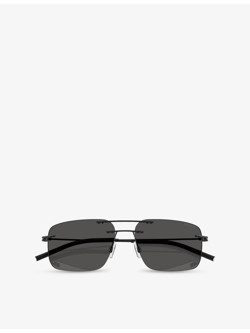 Moncler Doppler rectangle steel sunglasses 56mm lens, imported from the UK