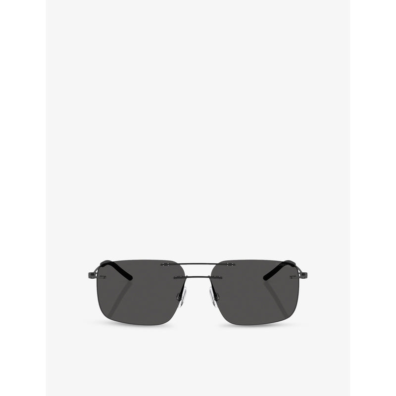 Moncler Doppler rectangle steel sunglasses 56mm lens, imported from the UK