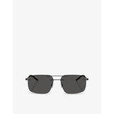 Moncler Doppler rectangle steel sunglasses 56mm lens, imported from the UK