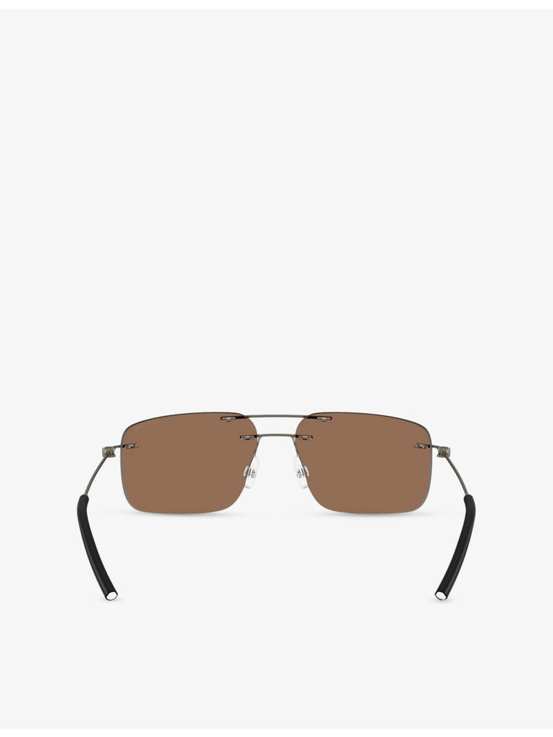 Moncler ME4003 Doppler rectangle steel sunglasses, imported from the UK