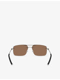 Moncler ME4003 Doppler rectangle steel sunglasses, imported from the UK