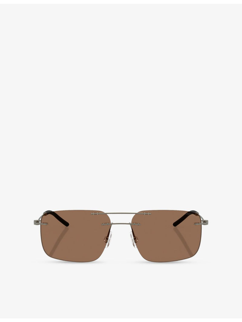 Moncler ME4003 Doppler rectangle steel sunglasses, imported from the UK