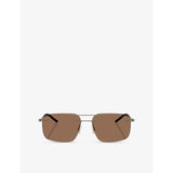 Moncler ME4003 Doppler rectangle steel sunglasses, imported from the UK