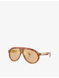 Moncler ME6001 pilot-frame acetate sunglasses 59mm - British product