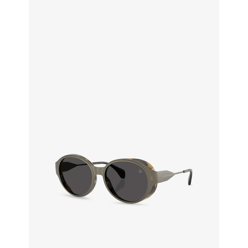 Moncler ME4005T round-frame metal sunglasses with UV-protected lenses, UK version