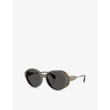 Moncler ME4005T round-frame metal sunglasses with UV-protected lenses, UK version