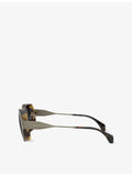 Moncler ME4005T round-frame metal sunglasses with UV-protected lenses, UK version