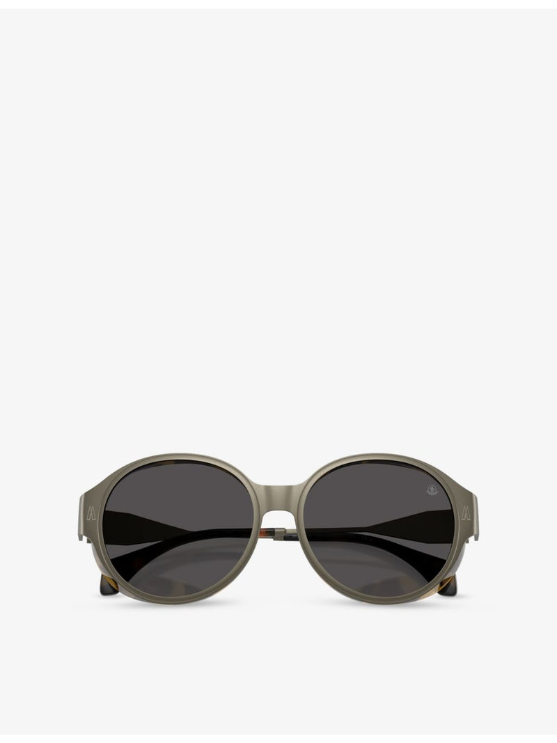 Moncler ME4005T round-frame metal sunglasses with UV-protected lenses, UK version